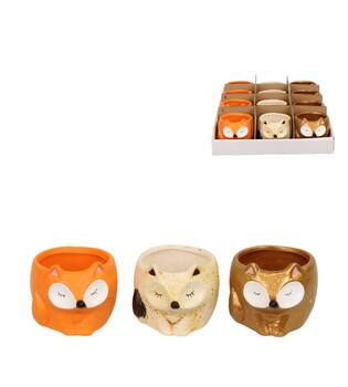 Planter fox in display ceramic 9.5x8x6.9cm C/3
