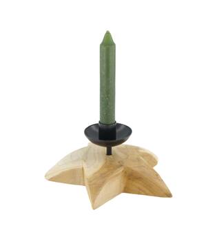 Dinnercandle holder star teak wood 18x18x9cm
