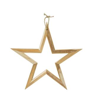 Hanger teak wood star 70x70x4cm Natural