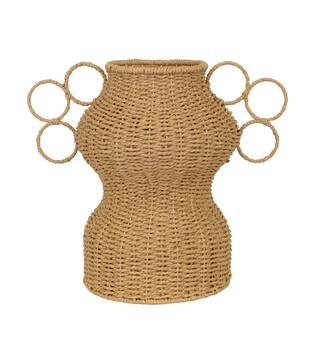 Vase paper rope with handle 43x26x38cm