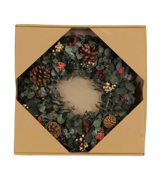 Wreath preserved flower nature 35x7cm Green Red