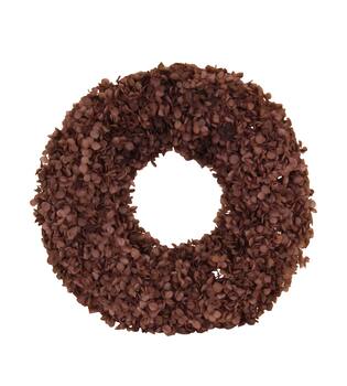 Wreath hydrangea preserved nature 35x6cm Dark brown