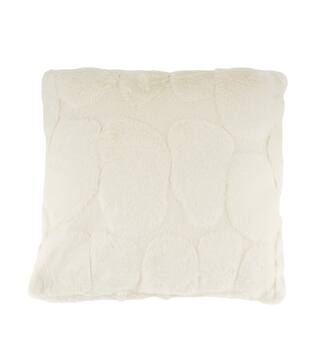 Cushion faux fur polyester 45x45x8cm Off white