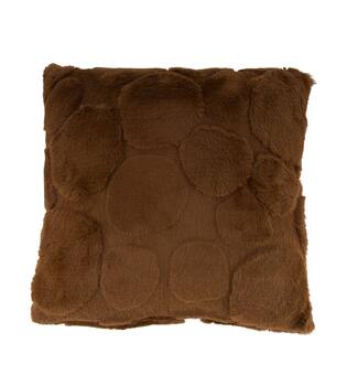 Coussin fausse fourrure polyester 45x45x8cm marron