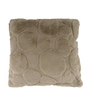 Kussen nep bont polyester 45x45x8cm taupe