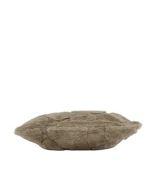 Kussen nep bont polyester 45x45x8cm taupe