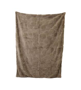 Plaid nep bont polyester 130x170x3cm taupe