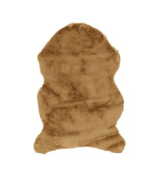 Skin faux fur polyester 60x90x4cm Camel
