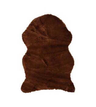 Skin faux fur polyester 60x90x4cm Brown