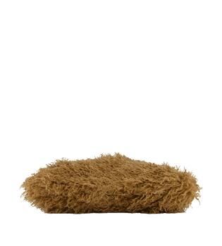 Kussen nep bont polyester 45x45x8cm cognac