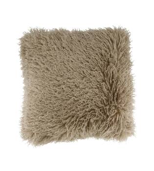 Kussen nep bont polyester 45x45x8cm grijs
