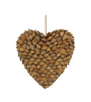 Hanger nature heart 28x28x8cm Natural