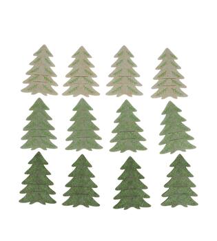 Tree cutlery holder felt 11x1x16cm 4pc 3 colours