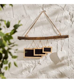 Sign blackboard mdf with hanger 20x12x0.8cm 5pc - Natural