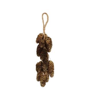 Haken Erdzapfen Natur 60x15x12cm Gold wash 15stk