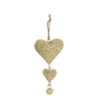Cintre métal coeur 10x2x18cm or