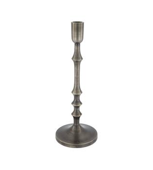 Dinnercandle holder aluminium 11.5x11.5x31cm - Silver