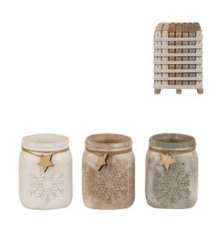 Display tealight holder glass 10.8x10.8x14cm C3 - White
