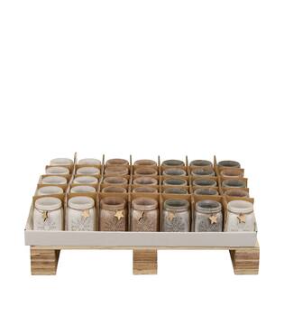 Display tealight holder glass 10.8x10.8x14cm C3 - White