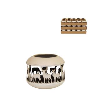 Tealight holder deer metal 9.5x9.5x7.5cm