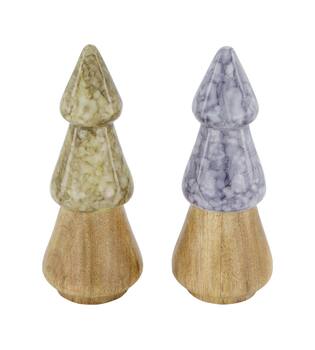 DTree round mango wood 7x7x18cm C2 - Grey