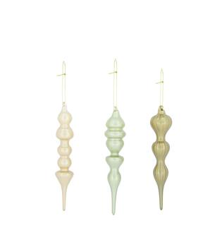 Hanger icicle glass 4x4x18cm A/3