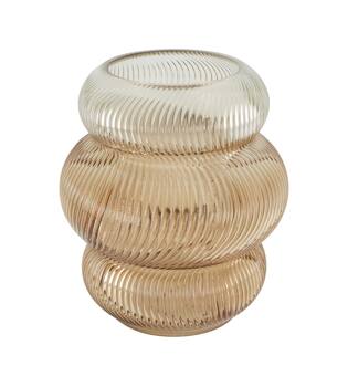Vase glass 19x19x21.5cm - Cream