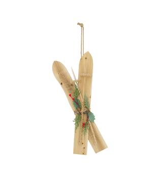 Hanger ski poplar wood 22x6x58cm - Natural