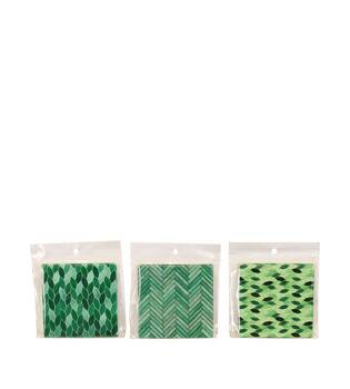 Decorative tile square in plastic bag ceramic with magnet 10x10x0.7cm A3 - Green