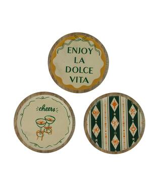 Assiette polyrésine 19.5x1cm multi 3 variantes