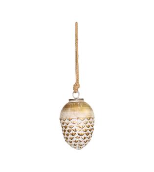 Hanger acorn metal 14x14x24cm - Gold