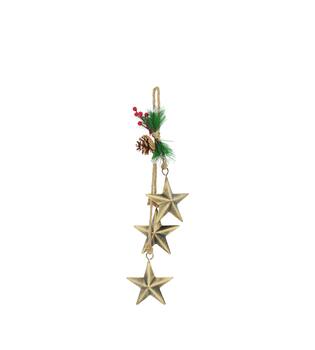 Hanger star metal 12x5x50cm - Gold