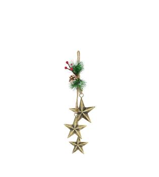 Hanger star metal 12x5x40cm - Gold