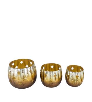 Tealight holder round metal 12x12x11cm S3 - Multi
