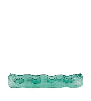 Tealight holder recycled glass 38.5x13x6.5cm - Transparent