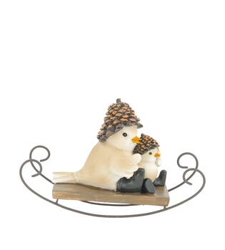 Figurine bird polyresin 20x7.5x13.5cm - Brown