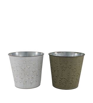 Bucket star metal 17x17x16cm C/2
