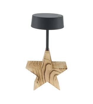 Table lamp star rechargeable incl. cable metal on feet 17.5x13x31.5cm - Natural