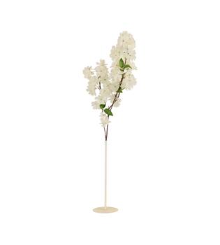 Flower base metal 14x14x38cm - White