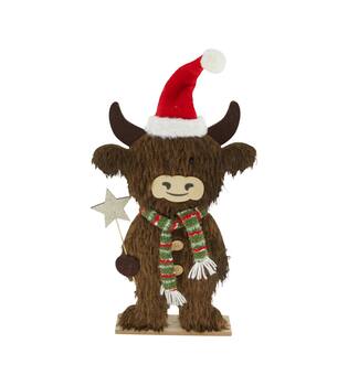 Figurine cow fabric 24.5x5x52cm - Brown