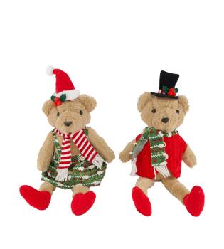 Figur Bär Stoff 18x10x43cm multi 2 varianten