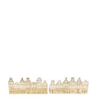 Tealight holder rectangular house metal 32x7.5x15cm A/2