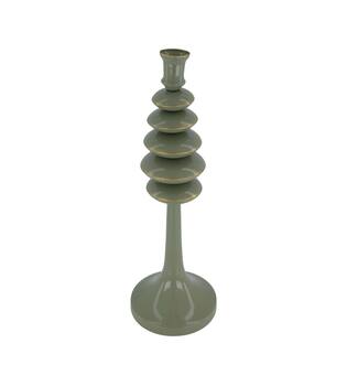 Dinnercandle holder metal 12x12x36.5cm - Green