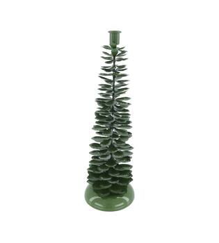 Dinnercandle holder tree metal 14x14x44cm - Green