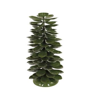 Dinnercandle holder pinecone metal 25x25x47cm - Green