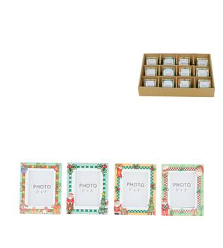 Photoframe christmas ceramic 6.5x8x0.7cm A4 - Multi