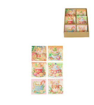 Decorative tile square ceramic with magnet 10.8x10.8x0.7cm A6 - Multi