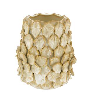Vase leaf ceramic 16x16x18cm - Cream