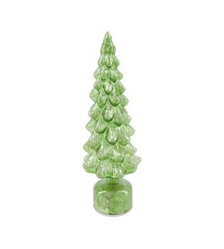 Statue tree rotatable with led glass 10x10x38cm - Green