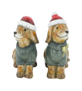 Figurine dog terracotta 11.5x5x12cm A2 - Multi